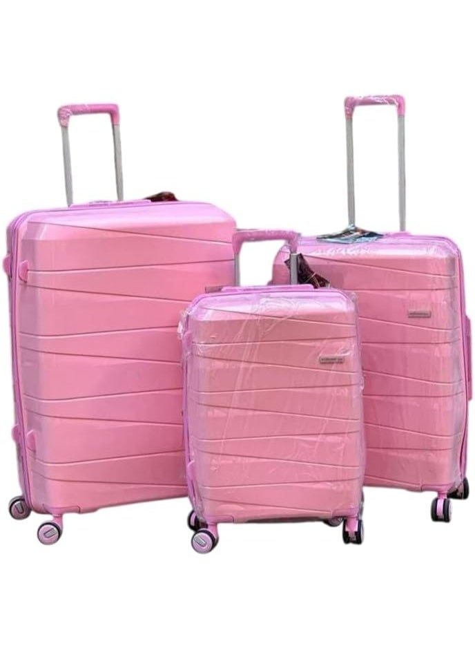 Premium Hard-Shell Travel Luggage Set - Ultra-Durable Lightweight Trolley Bags with 360° Spinner Wheels & Secure Combination Lock (Complete Set)